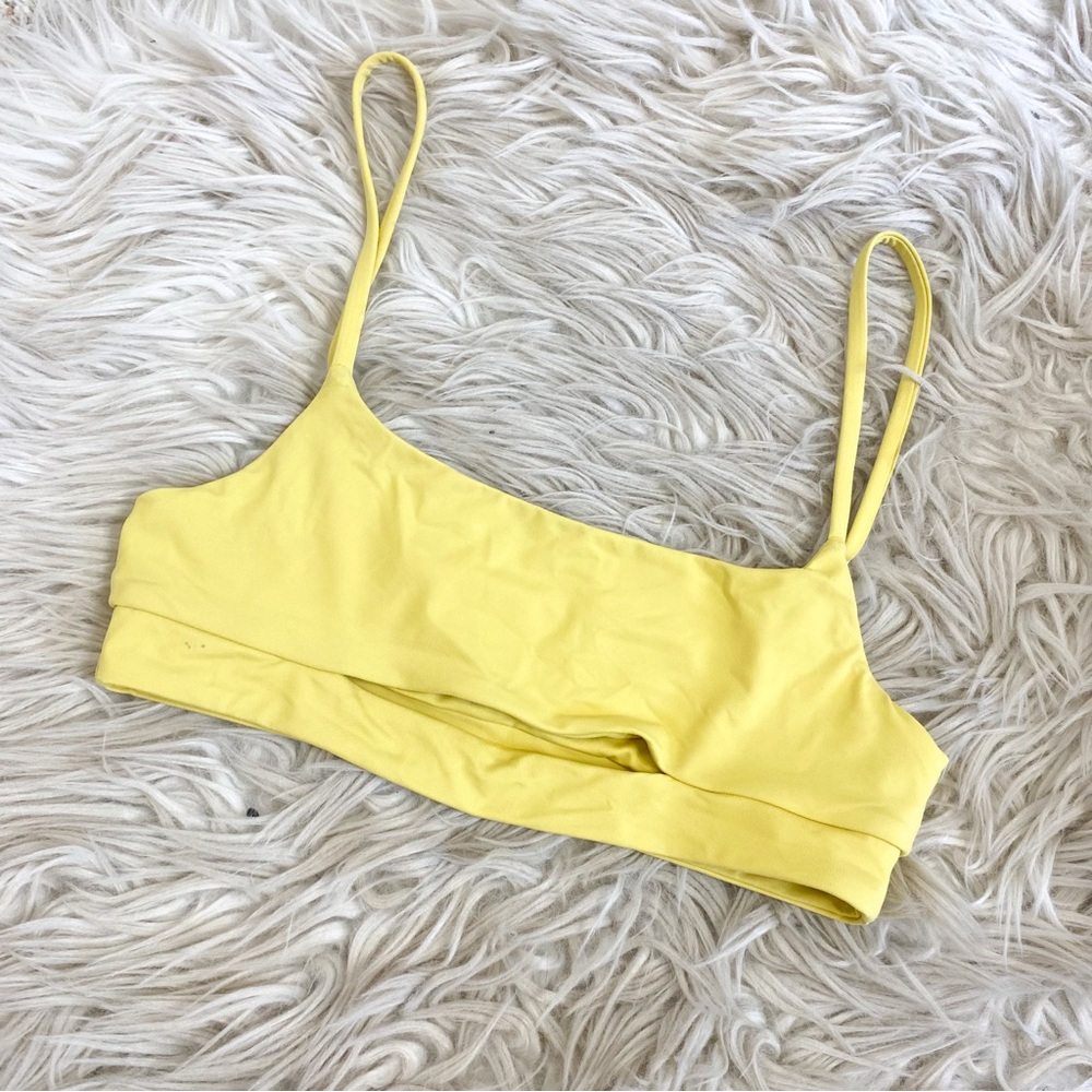 Toast Swimwear Yellow Cutout Sporty Bikini Top
